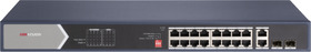 Switch 20 portů Gigabit, (16x PoE, 4x bez PoE), kapacita 40Gbps, 225W, kov