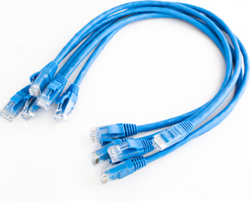 Patch kabel 0,5m UTP W-Box, CAT5E, modrý, balení 5ks