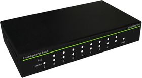 Switch 9 portů Gigabit, (8x PoE, 1x bez PoE), kapacita 18Gbps, 130W