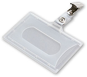Horizontal card holder with a clip