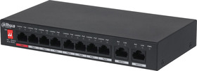 Switch 10 portů, 8x 100Mbps PoE, 2x Gigabit bez PoE, 96W, kov