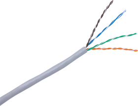 Kabel U/UTP drát CAT5E, WBox, PVC, návin 50m, šedý, reakce na oheň Eca