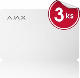 Ajax Pass White 3 ks bezkontaktních karet pro klávesnice KeyPad Plus, bílé