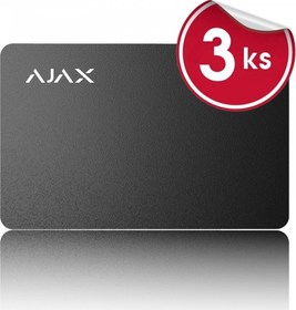 Ajax Pass Black 3 ks bezkontaktních karet pro klávesnice KeyPad Plus, černé