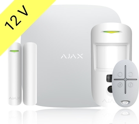 Ajax StarterKit Cam 12V White - Set Hub 2 LTE (4G), PIR s kamerou, klíčenka a MG