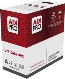 ADI PRO instalační kabel CAT6, UTP, PVC, Eca, box 305m, šedý