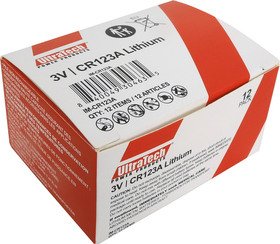 Lithiová (Li/MnO2) 3V baterie CR123A, kapacita 1500 mAh balení po 12ks