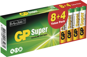Alkalická baterie GP Super Alkaline AAA 1,5V, balení 12ks