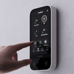 Ajax KeyPad TouchScreen (8EU) white - bezdrátová dotyková klávesnice bílá