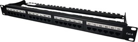 ADI PRO Patch panel Cat6 UTP,  24xRJ-45, s vyvaz.lištou, černý
