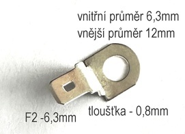 Redukce M6 šroub na FASTON 250 (F2 6,3mm), balení po 10ks