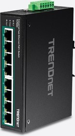 Průmyslový 8-port Fast Ethernet PoE+ DIN-Rail switch