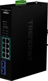Průmyslový 10-port Gigabit PoE+ DIN-Rail switch, -20° až 65°C