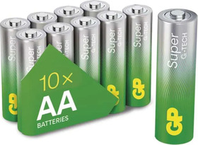 Alkalická baterie GP Super alkaline AA (LR6) 1,5V, balení 10ks papírová krabička