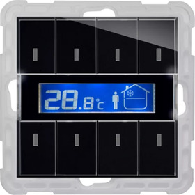 Multifunkční termostat KNX BT TEMP (KNX Thermostat Nova Piano Schwarz)