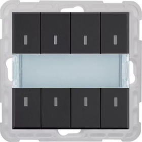 KNX BT-Bustaster 8 tlačítek, 8 světel (KNX Bustaster 8 fach Nova Matt Schwarz)