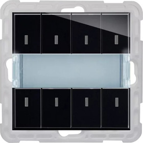 KNX BT-Bustaster 8 tlačítek, 8 světel (KNX Bustaster 8 fach Nova Piano Schwarz)