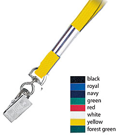 Lanyad 10 mm with bull-dog clip, navy blue colour