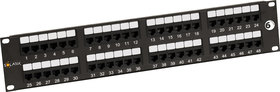 Patch panel 48 pozic CAT6 UTP černý 2U (350 MHz)