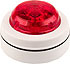 LED beacon, red lens, white shallow body.