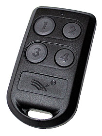 Wireless 4-channel keyfob transmitter with inbulit RFID tag (Pyramid Prox)