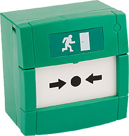 Green Call Point, Double Pole Changeover contacts, Surface, Flexi,Running man