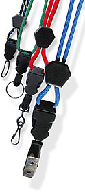 Braided round cord with a slider and safety break-away clasp