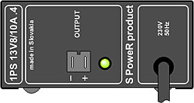 Switched power supply - module 13,8Vdc/max. 10A total, FASTON for battery