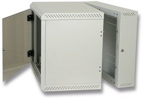 Rozvaděč  nástěnný  dvoudílný 12U/500mm celoskleněné dveře