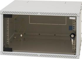 19" rozvaděč jednodílný 9U/400mm FLAT-PACK celoskleněné dveře