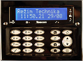 LCD klávesnice, černá, se čtečkou, s modrým podsvícením