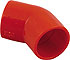 Plain red ABS 25 mm 45° elbow.