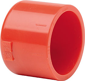 Plain red ABS 25 mm cap.