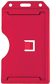 Rigid vertical multi-card holder, red