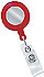 Round plastic clip-on badge reel Red