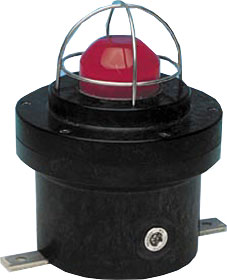 Explosion-proof xenon beacon, red lens, red body, IP66.