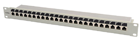 Patch panel 24 ports CAT6 STP, keystone jack snap-in type