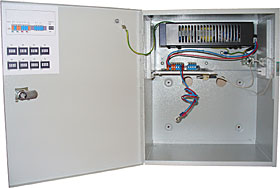 Switched power supply unit in cabinet, 13,8V/6+4A, accu max. 38 Ah