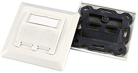 German Type face plate 80*80mm, 2ports white